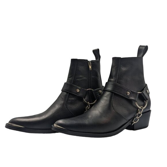 NIB Baccus Shoemaker Handcrafted Leather Texan Boots - Removable Chain Detail main image 15